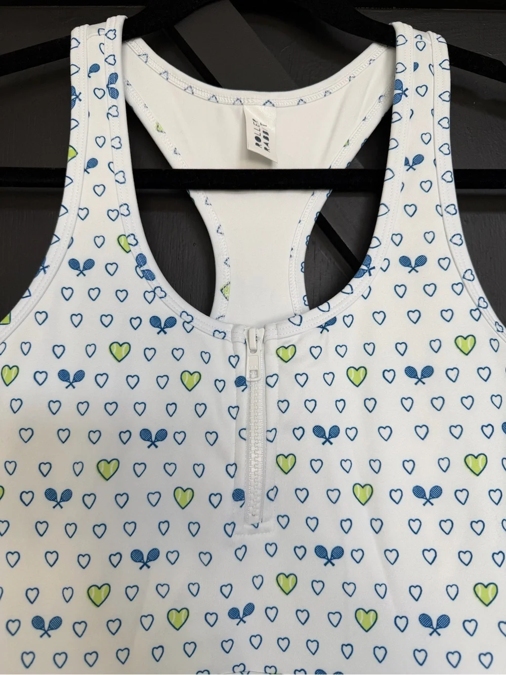 Roller Rabbit Tennis Hearts Becky Active Dress in White, Size XS